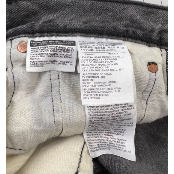 Levi's 501 Button Fly Jeans Black Denim  Acid Wash 33x32 (34x31 measured) Men's - Picture 5 of 15